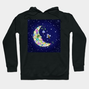 Flowery Moon and Cosmic Bee Hoodie